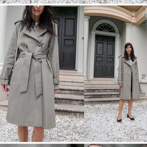 Sezane Scott Trench Coat Jacket Kahki Green Tan Women's 40 : US 8 Classic Fall